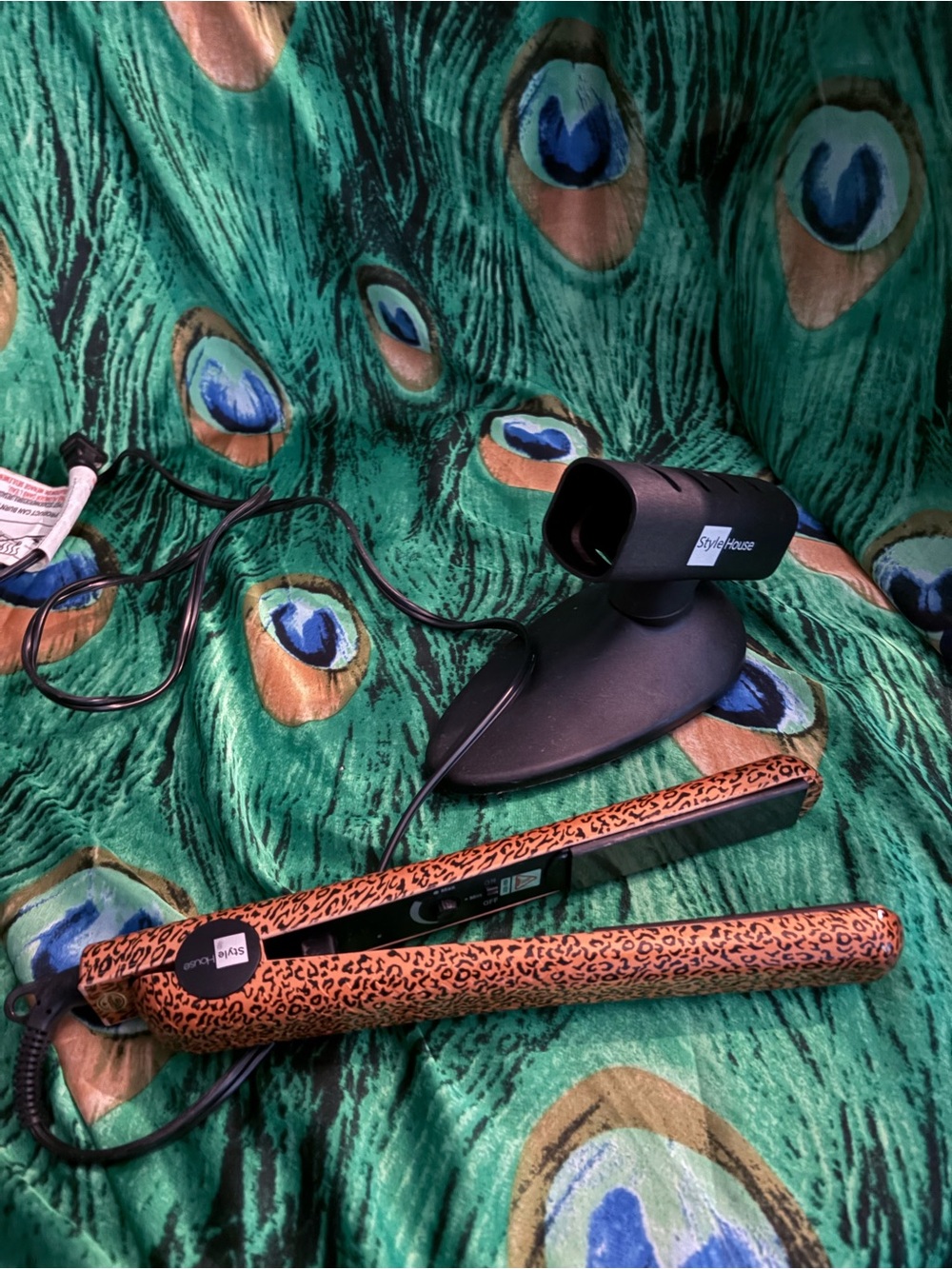 Style House Leopard Print Flat Iron - Gold/Brown